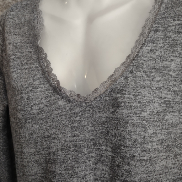 Altar'd State Gray Skater Dress Bell Sleeve Sz L - Picture 3 of 7